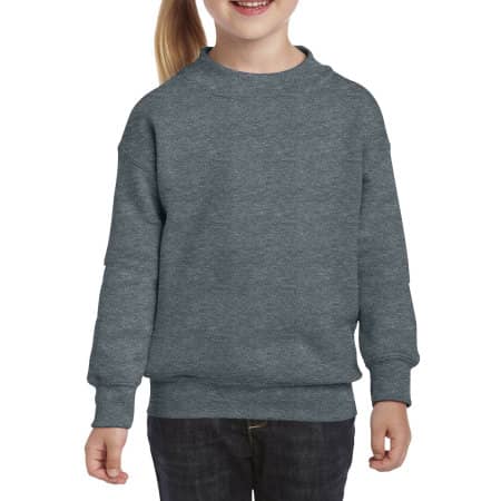Heavy Blend™ Youth Crewneck Sweatshirt in Dark Heather von Gildan (Artnum: G18000K