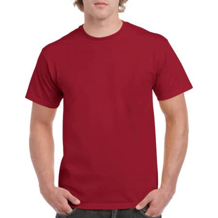 Schweres Herren T-Shirt in Cardinal Red von Gildan (Artnum: G5000