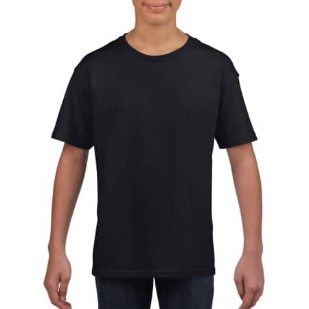 Strapazierfähiges weiches Jugend T-Shirt in Black von Gildan (Artnum: G64000K