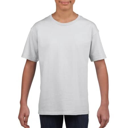Strapazierfähiges weiches Jugend T-Shirt in White von Gildan (Artnum: G64000K