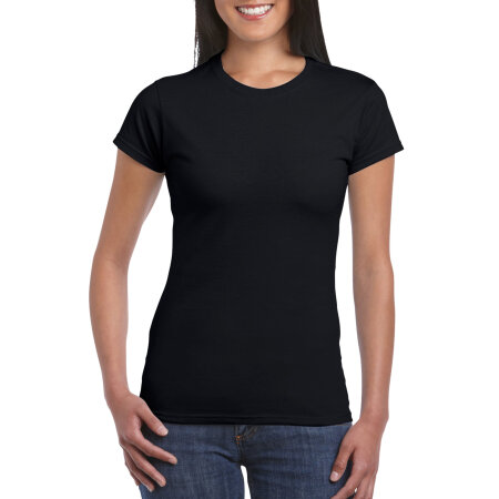 Strapazierfähiges weiches Damen T-Shirt in Black von Gildan (Artnum: G64000L