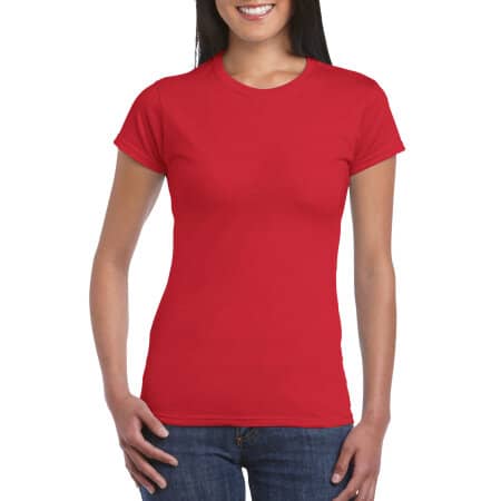 Strapazierfähiges weiches Damen T-Shirt in Red von Gildan (Artnum: G64000L
