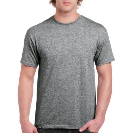 Komfortables strapazierfähiges Herren T-Shirt in Graphite Heather von Gildan (Artnum: GH000