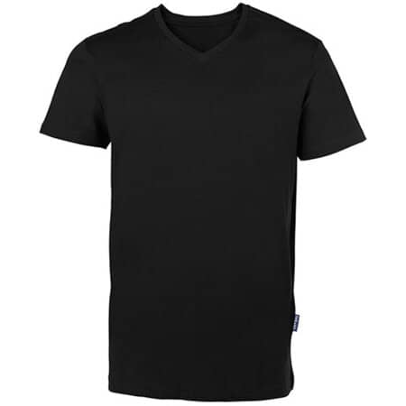 Premium V-Neck Herren Bio T-Shirt in Black von HRM (Artnum: HRM102