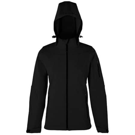 Women´s Hooded Soft-Shell Jacket in Black von HRM (Artnum: HRM1102