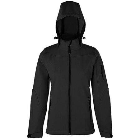 Women´s Hooded Soft-Shell Jacket in Dark Grey von HRM (Artnum: HRM1102