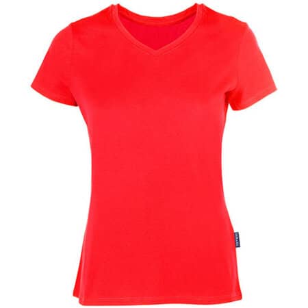 Premium V-Neck Damen Bio T-Shirt in Red von HRM (Artnum: HRM202