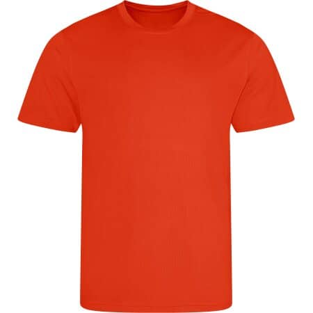 Schnell trocknendes Herren Stretch T-Shirt in Orange Flame von Just Cool (Artnum: JC001