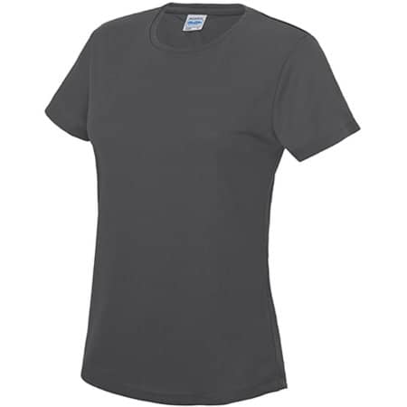 Funktionales Slim Fit Damen T-Shirt in Charcoal (Solid) von Just Cool (Artnum: JC005