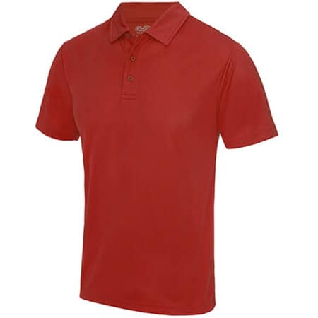 Atmungsaktives Herren-Poloshirt in Fire Red von Just Cool (Artnum: JC040