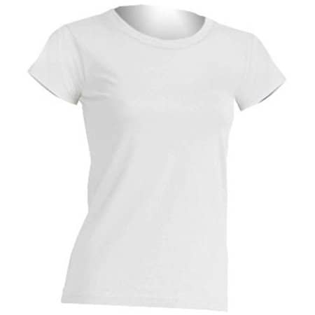 Slim Fit Damen T-Shirt in White von JHK (Artnum: JHK152