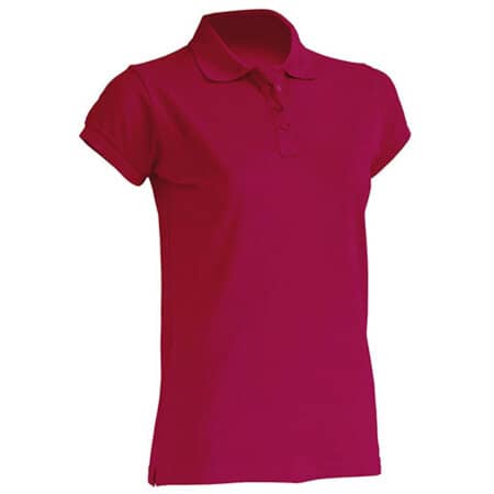 Klassisches körpernahes Damen-Poloshirt in Raspberry von JHK (Artnum: JHK511