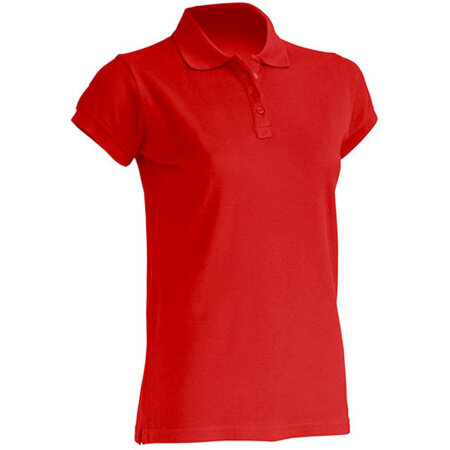Klassisches körpernahes Damen-Poloshirt in Red von JHK (Artnum: JHK511