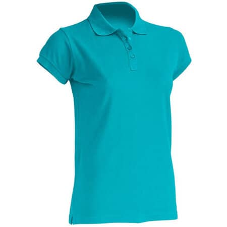 Klassisches körpernahes Damen-Poloshirt in Turquoise von JHK (Artnum: JHK511