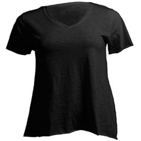 Curves Slub T-Shirt Lady in Black von JHK (Artnum: JHK603