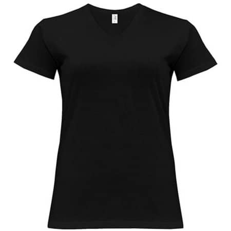 Curves T-Shirt V-Neck Lady in Black von JHK (Artnum: JHK604