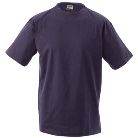 Klassisch-komforatbales Herren T-Shirt in Aubergine von James+Nicholson (Artnum: JN001