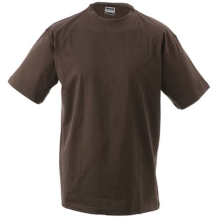 Klassisch-komforatbales Herren T-Shirt in Brown von James+Nicholson (Artnum: JN001