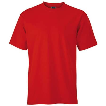 Klassisch-komforatbales Herren T-Shirt in Tomato von James+Nicholson (Artnum: JN001