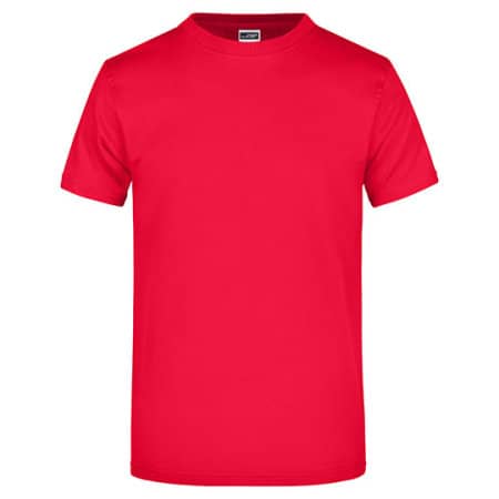 Schweres Herren Komfort T-Shirt in Red von James+Nicholson (Artnum: JN002