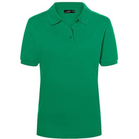 Sportliches Damen-Poloshirt mit Seitenschlitzen in Irish Green von James+Nicholson (Artnum: JN071