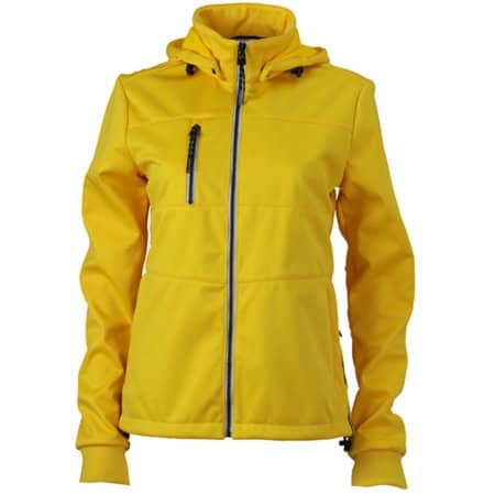 Ladies` Maritime Softshell-Jacket in Sun Yellow|Navy|White von James+Nicholson (Artnum: JN1077