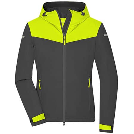 Ladies´ Allweather Jacket in Carbon|Bright Yellow|Carbon von James+Nicholson (Artnum: JN1179