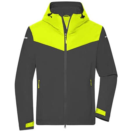 Men´s Allweather Jacket in Carbon|Bright Yellow|Carbon von James+Nicholson (Artnum: JN1180