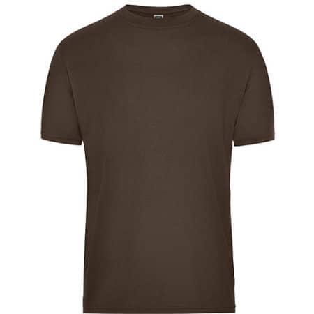 Herren Workwear T-Shirt aus nachhaltiger Bio-Baumwolle in Brown von James+Nicholson (Artnum: JN1808