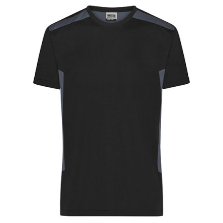 Nachhaltiges Herren Workwear T-Shirt STRONG aus Bio-Baumwolle in Black|Carbon von James+Nicholson (Artnum: JN1824