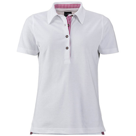 Ladies` Traditional Polo in White|Purple|White von James+Nicholson (Artnum: JN715