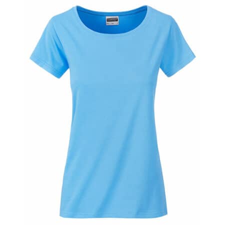 Damen Basic T-Shirt in Sky Blue von James+Nicholson (Artnum: JN8007