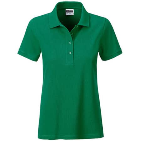 Basic Damen-Poloshirt aus Bio-Baumwolle in Irish Green von James+Nicholson (Artnum: JN8009
