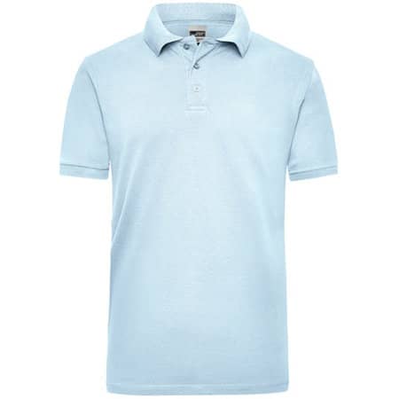 Strapazierfähiges Workwear Herren-Poloshirt in Light Blue von James+Nicholson (Artnum: JN801