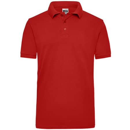 Strapazierfähiges Workwear Herren-Poloshirt in Red von James+Nicholson (Artnum: JN801