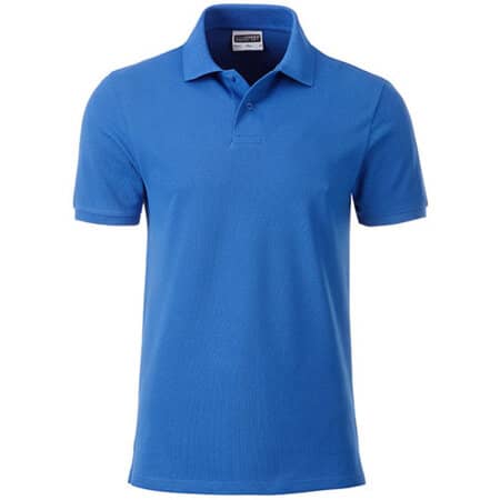 Basic Herren-Poloshirt aus Bio-Baumwolle in Cobalt von James+Nicholson (Artnum: JN8010
