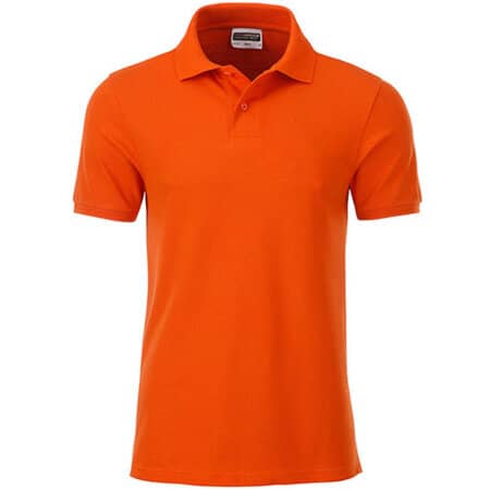 Basic Herren-Poloshirt aus Bio-Baumwolle in Dark Orange von James+Nicholson (Artnum: JN8010