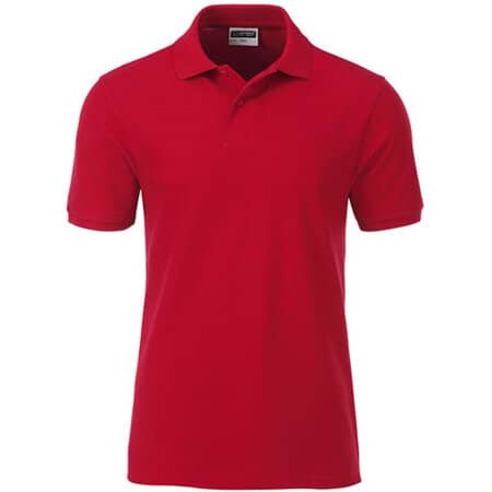Basic Herren-Poloshirt aus Bio-Baumwolle in Red von James+Nicholson (Artnum: JN8010
