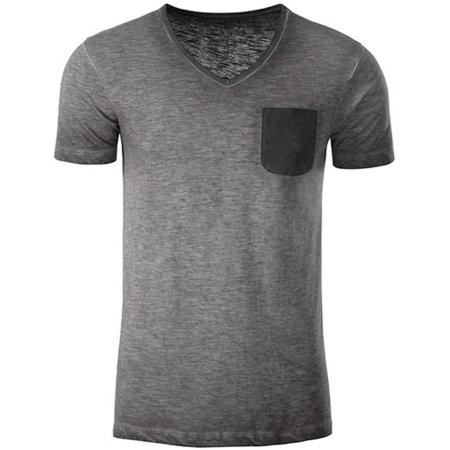 Herren Slub T-Shirt aus Bio-Baumwolle in Graphite (Solid) von James+Nicholson (Artnum: JN8016
