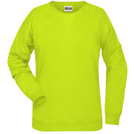 Damen-Sweatshirt aus Bio-Baumwolle in Acid Yellow von James+Nicholson (Artnum: JN8021