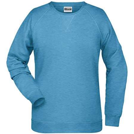 Damen-Sweatshirt aus Bio-Baumwolle in Glacier Melange von James+Nicholson (Artnum: JN8021
