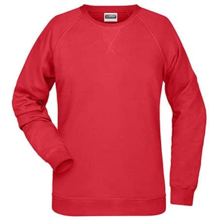 Damen-Sweatshirt aus Bio-Baumwolle in Red von James+Nicholson (Artnum: JN8021
