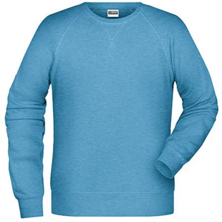 Leichtes Herren Bio-Sweatshirt in Glacier Melange von James+Nicholson (Artnum: JN8022