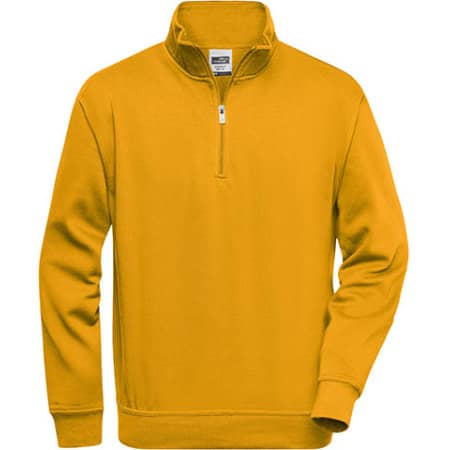 Herren-Sweatshirt mit Stehkragen in Gold Yellow von James+Nicholson (Artnum: JN831