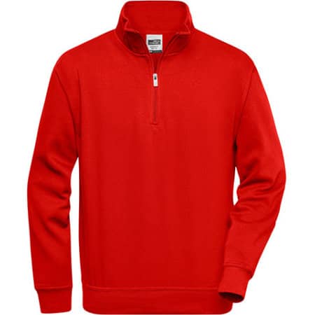 Herren-Sweatshirt mit Stehkragen in Red von James+Nicholson (Artnum: JN831