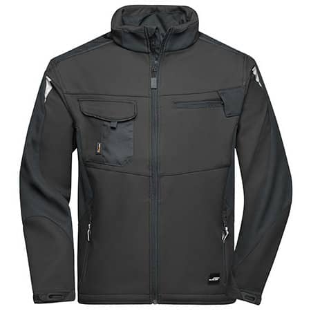 Workwear Softshell Jacket -STRONG- in Black|Black von James+Nicholson (Artnum: JN844