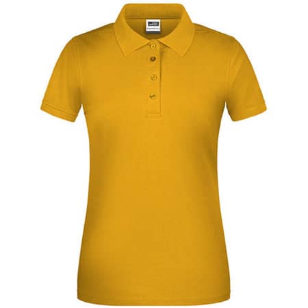 Nachhaltiges Damen Workwear Poloshirt aus Bio-Baumwolle in Gold Yellow von James+Nicholson (Artnum: JN873