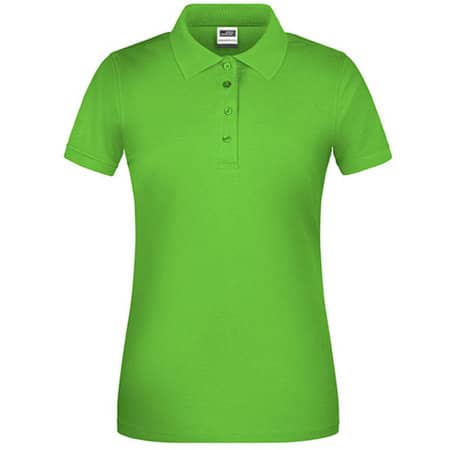 Nachhaltiges Damen Workwear Poloshirt aus Bio-Baumwolle in Lime Green von James+Nicholson (Artnum: JN873
