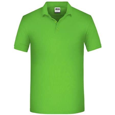 Pflegeleichtes Herren-Poloshirt aus Bio-Baumwolle in Lime Green von James+Nicholson (Artnum: JN874