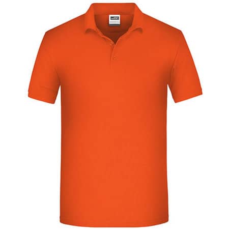 Pflegeleichtes Herren-Poloshirt aus Bio-Baumwolle in Orange von James+Nicholson (Artnum: JN874